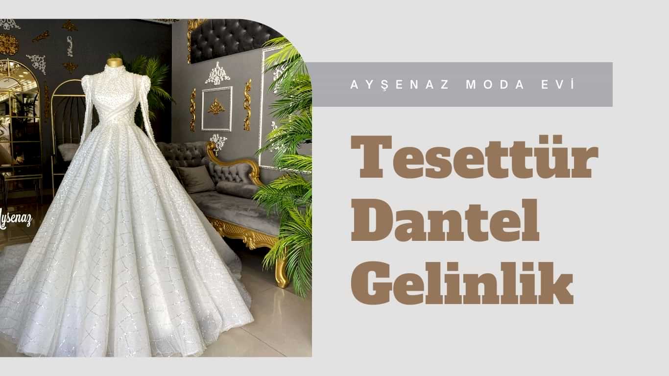 tesettur dantel gelinlik