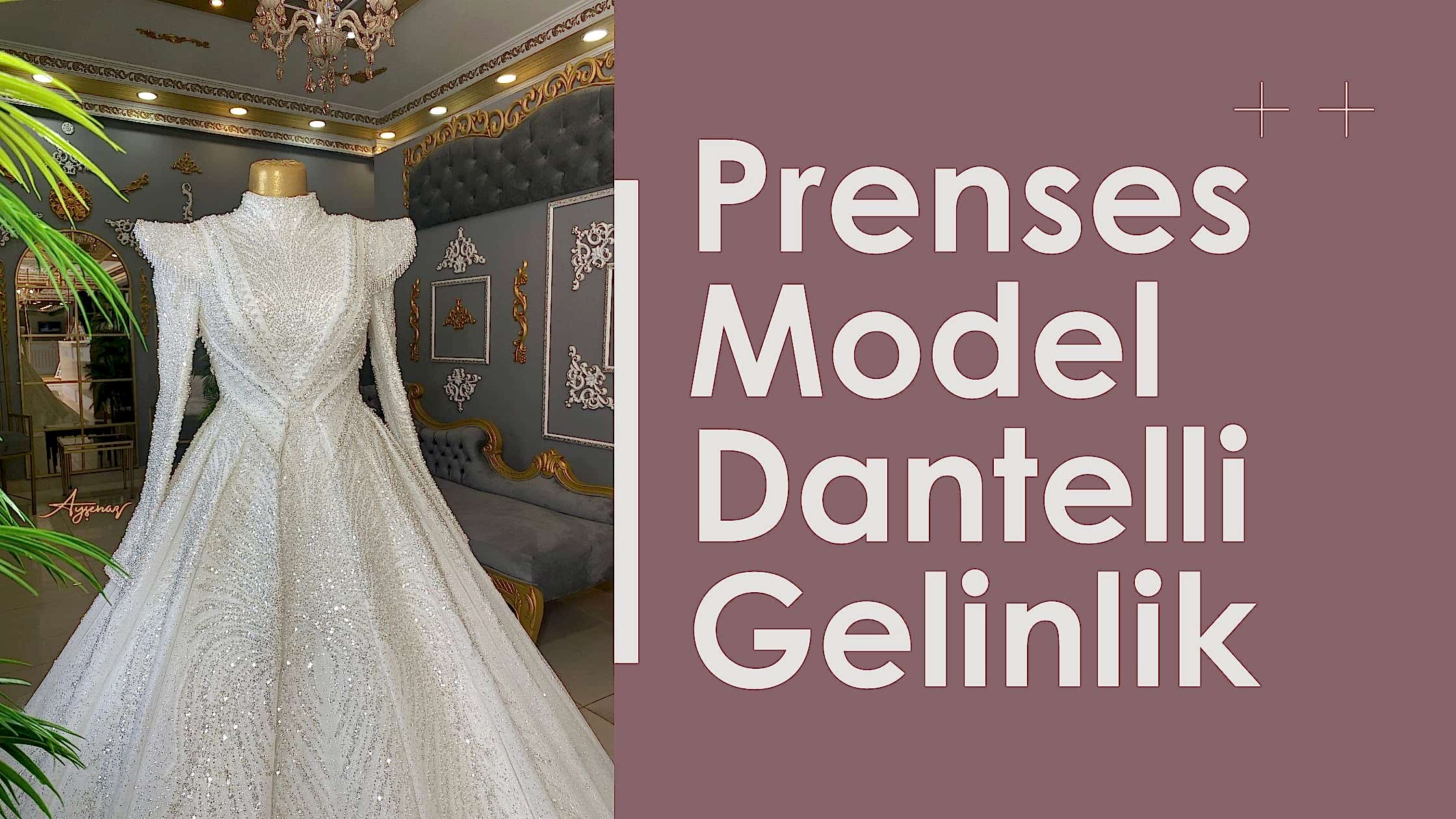 prenses model dantelli gelinlik