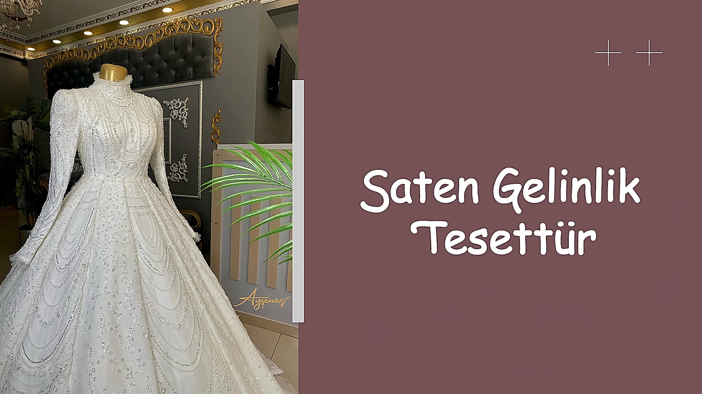 Saten Gelinlik Tesettür