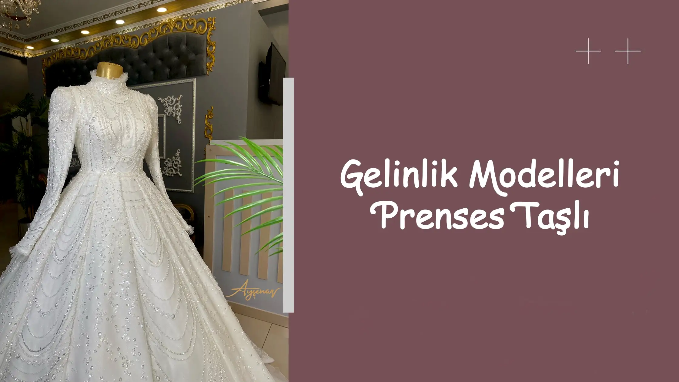 Gelinlik Modelleri Prenses Taşlı