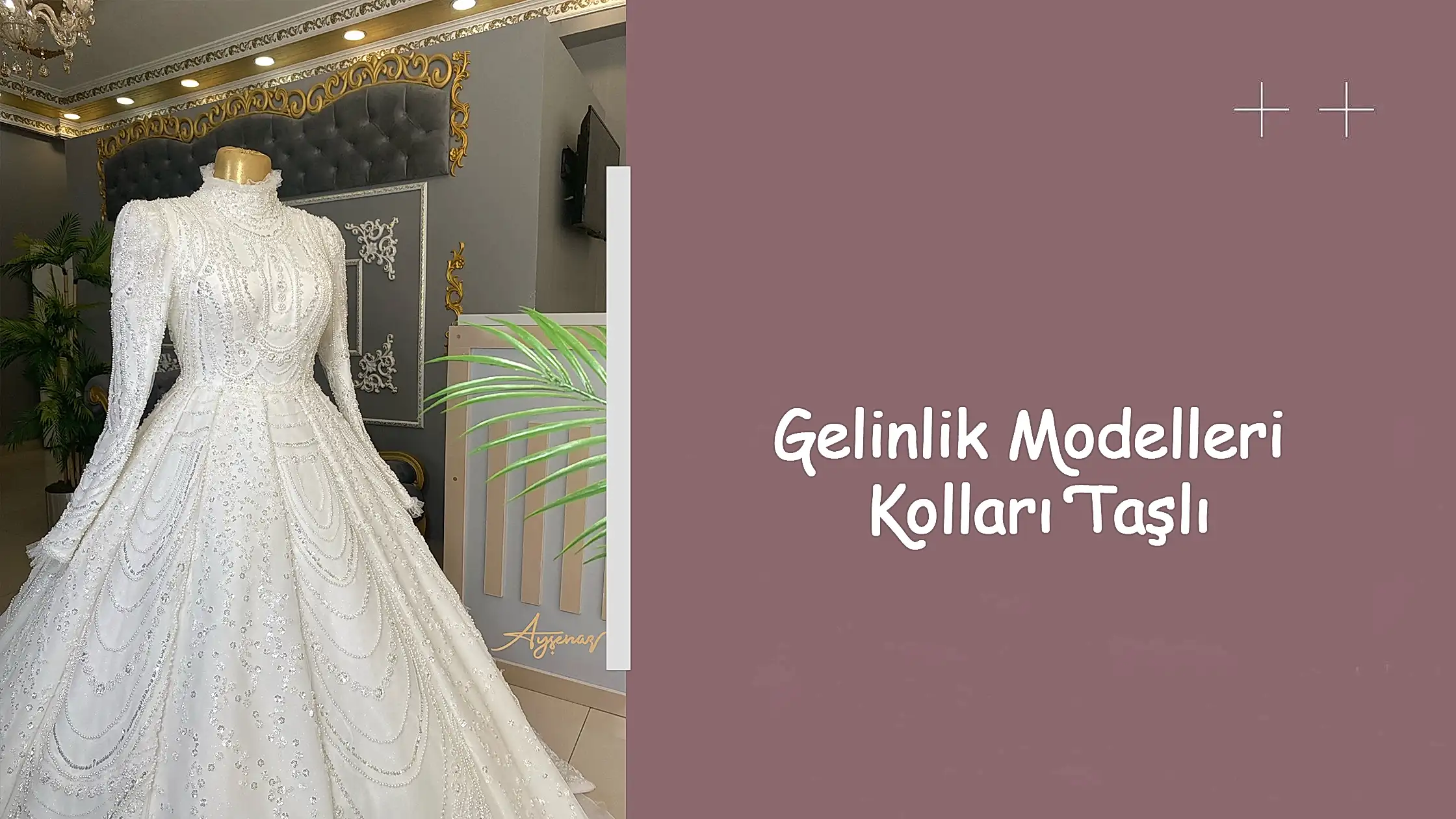 Gelinlik Modelleri Kolları Taşlı