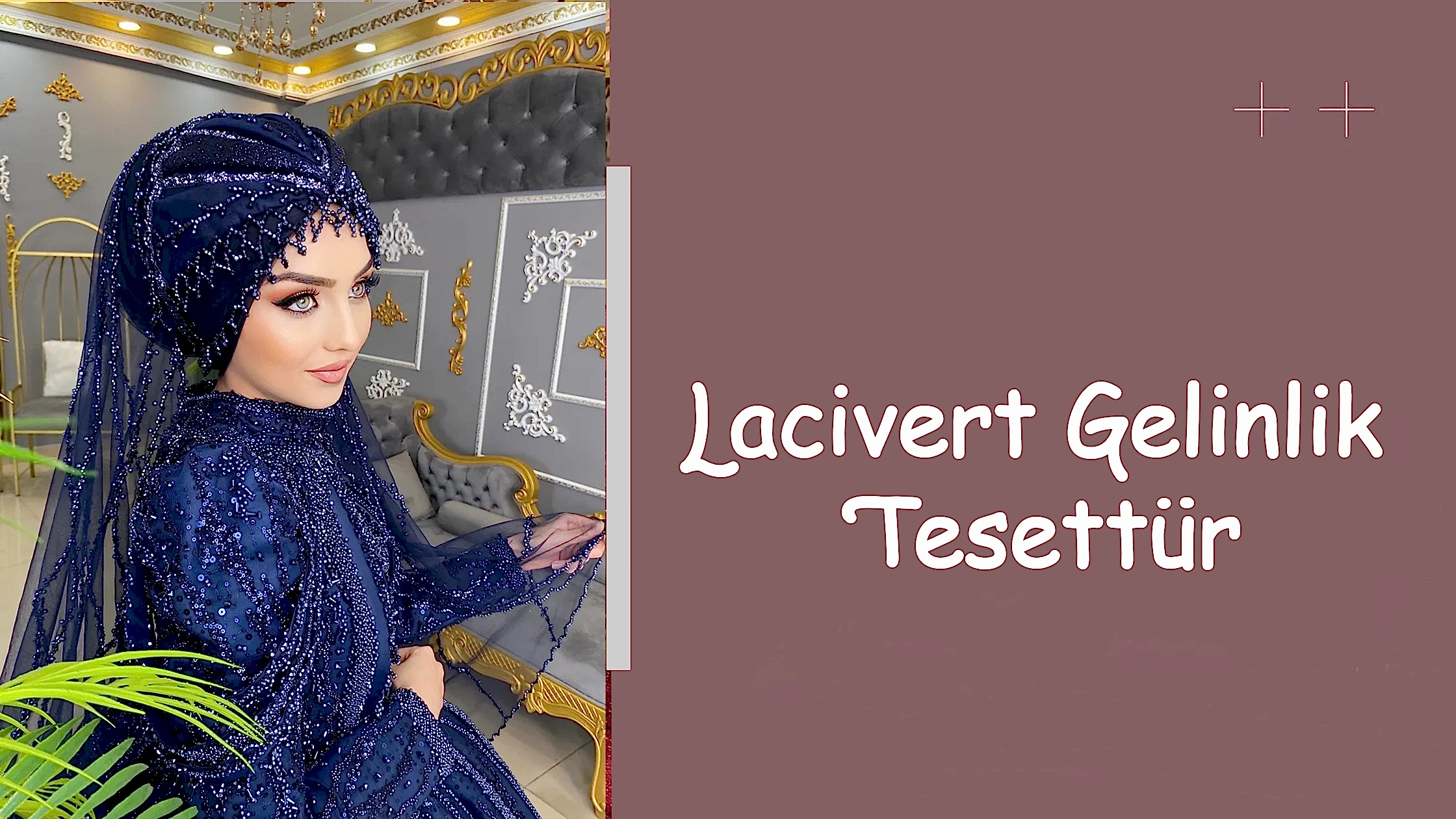 Lacivert Gelinlik Tesettür