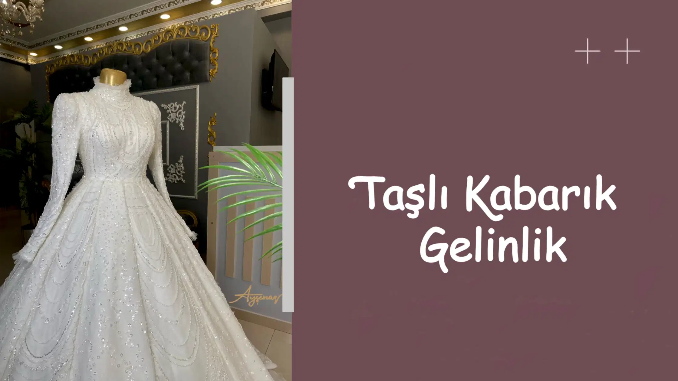 Taşlı Kabarık Gelinlik