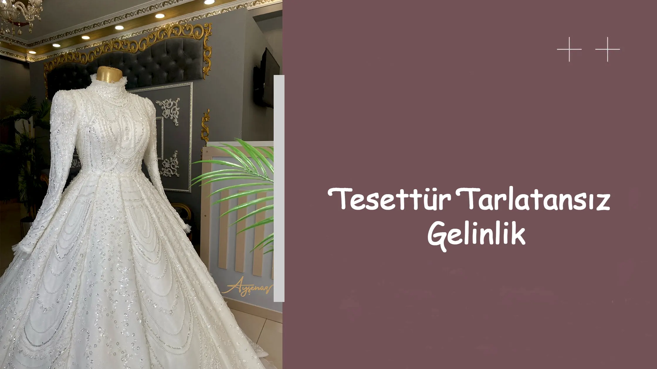 Tesettür Tarlatansız Gelinlik