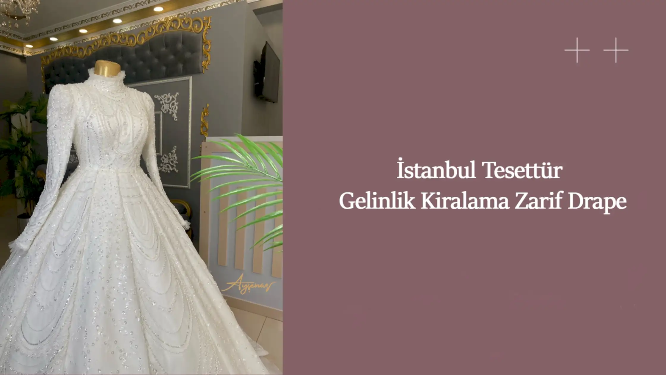 İstanbul Tesettür Gelinlik Kiralama Zarif Drape